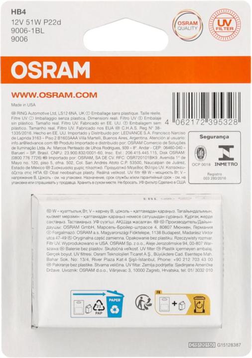 Produktbild Osram 4062172395328 Halogen Leuchtmittel Original Line HB4 51 W 12 V (HB4)