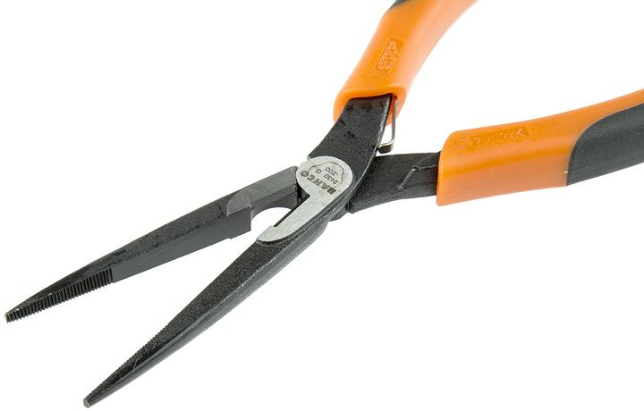 Actual product image Bahco ERGO needle nose pliers with opening spring, two-component handles, long jaws, phosphatised(200 mm (200 mm)