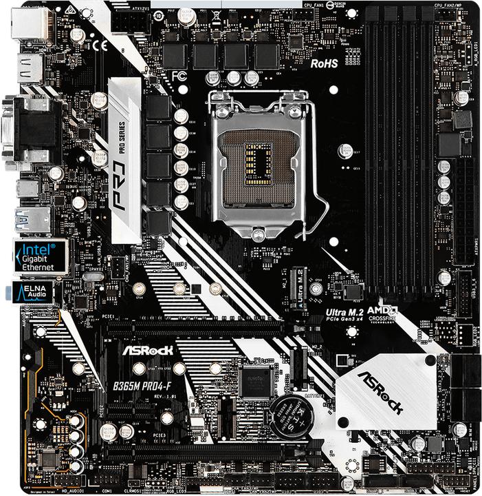 Actual product image AsRock B365M Pro4 (LGA 1151, Intel B365, mATX)