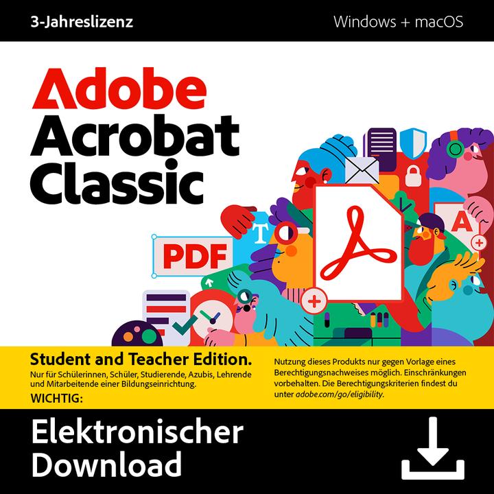 Adobe Acrobat Classic Student & Teacher Edition (1 User, 1 Geräte/User, 36 Monate)