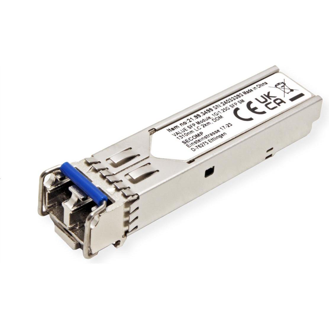 Value Generisches SFP, LC, 1G/1,25G SingleMode 2km, DDM (21.99.3499)