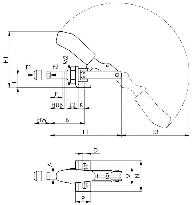 Actual product image Amf Push-pull type toggle clamp
