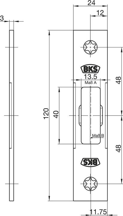 Actual product image G-U Schliessplatte Autom.24x3 Secury Automati (Door handle)