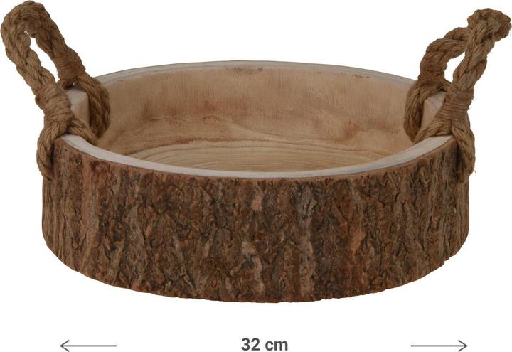 Produktbild Natura Punto Holzschale rund aus Pauwloniaholz mit Griffen