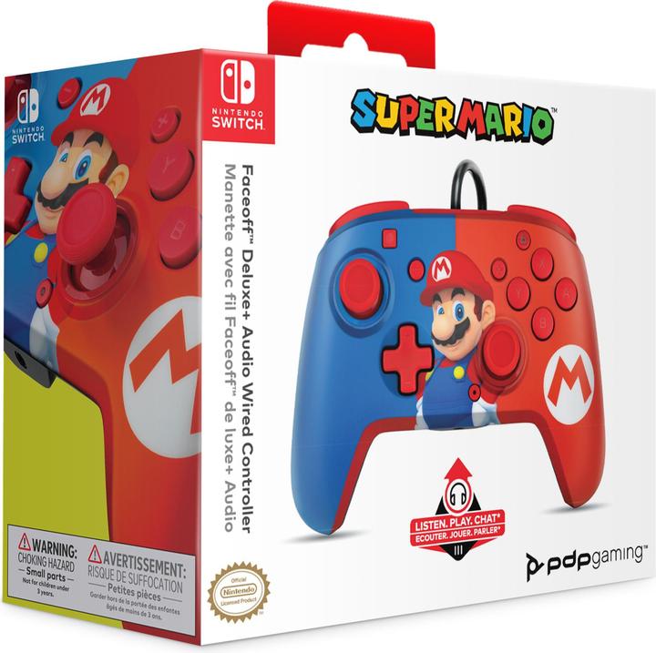 Productafbeelding PDP Faceoff Deluxe + Audio Mario (Switch)