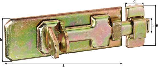 Produktbild GAH Sicherheits-Schlossriegel Länge 80 mm Breite 35 mm Stahl galvanisch gelb verzinkt (Sicherheitsriegel, 1 Stk.)