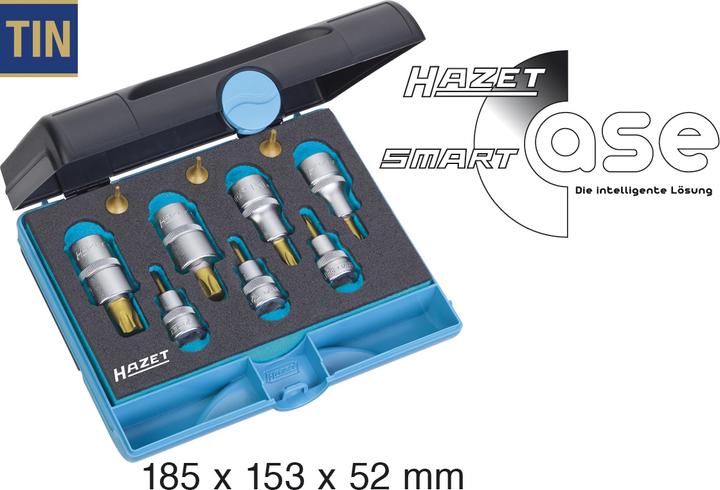 Produktbild HAZET Werkzeug Satz ∙ TORX 1557/10 ∙ Vierkant6,3 mm (1/4 Zoll), Vierkant10 mm (3/8 Zoll), Vierkant…