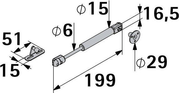 Image du produit Hettich Klappenhalter 199 mm, vernickelt
