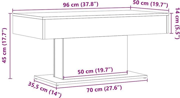 Image du produit vidaXL Couchtisch (96 x 50 x 45 cm)
