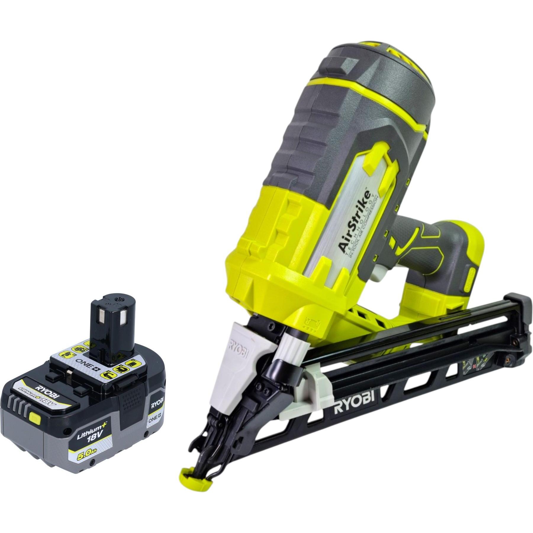 Ryobi, Graffettatrice + Pistola sparachiodi, R15GN18-0 Akku Nagler 18 V 24 - 64 mm + 1x Akku 5,0 Ah - ohne Ladegerät
