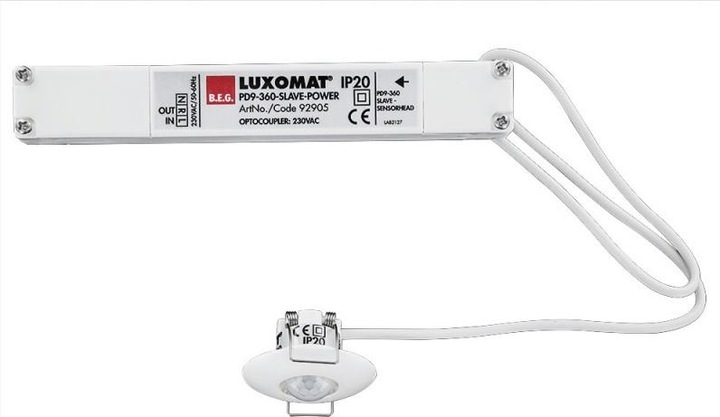 BEG Mini-détecteur de présence PD9-S-FR 92905 RAL9010 LUXOMAT Montage au plafond (10 m)