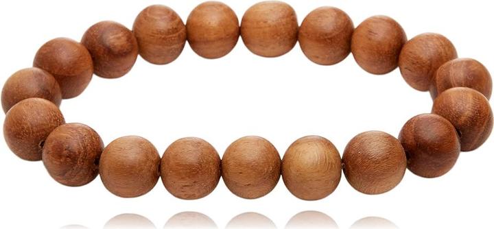 Actual product image Leyda Walnut wood bracelet (18 cm, Coloured stone)