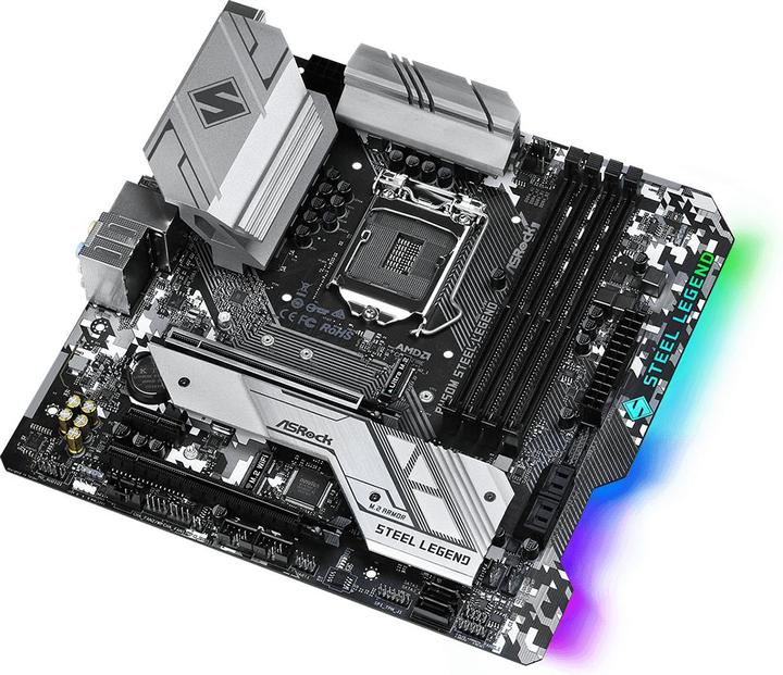 Produktbild AsRock B460M Steel Legend, Intel B460 Mainboard - Sockel 1200 (LGA 1200, Intel B460, mATX)