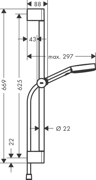 Produktbild hansgrohe Pulsify Select S Duschset 105, Relaxation EcoSmart mit Duschstange 65 cm (3 Strahlarten, 8.20 l/min)