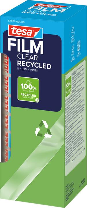 Produktbild tesa 8x tesafilm ECO & CLEAR, lösungsmittelfrei und alterungsbeständig (19 mm)