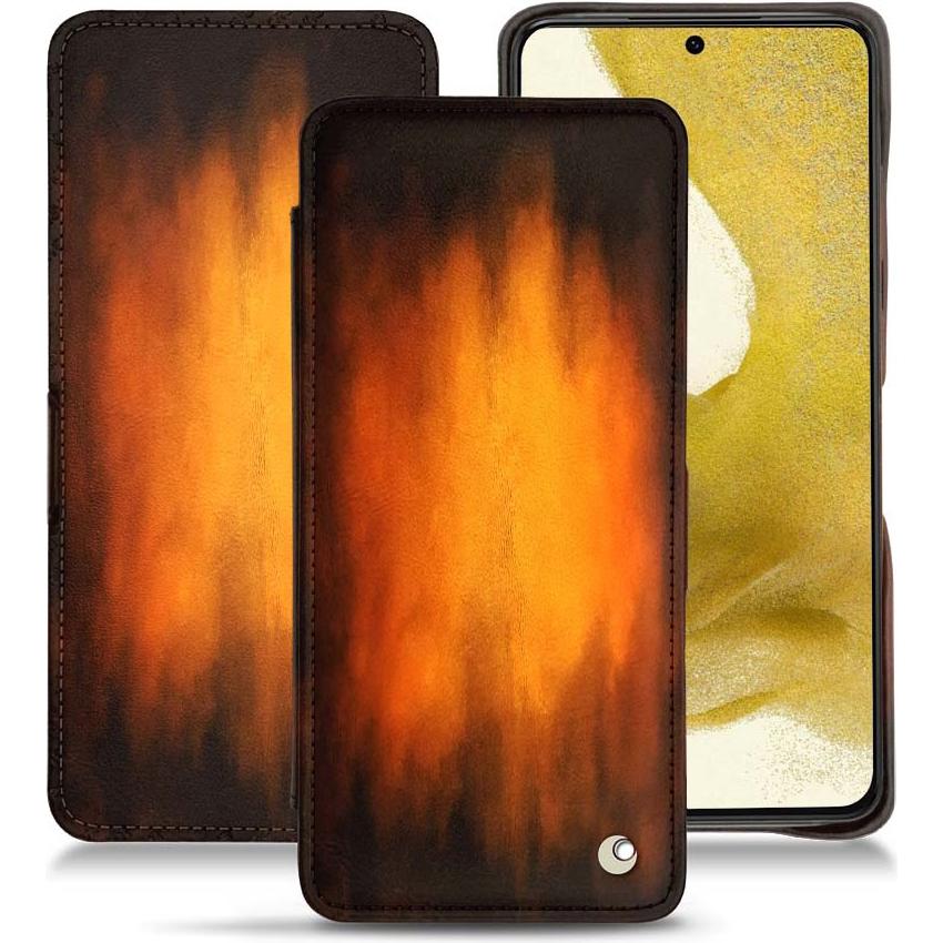 Noreve Lederschutzhülle horizontal (Samsung Galaxy S22), Smartphone Hülle, Violett