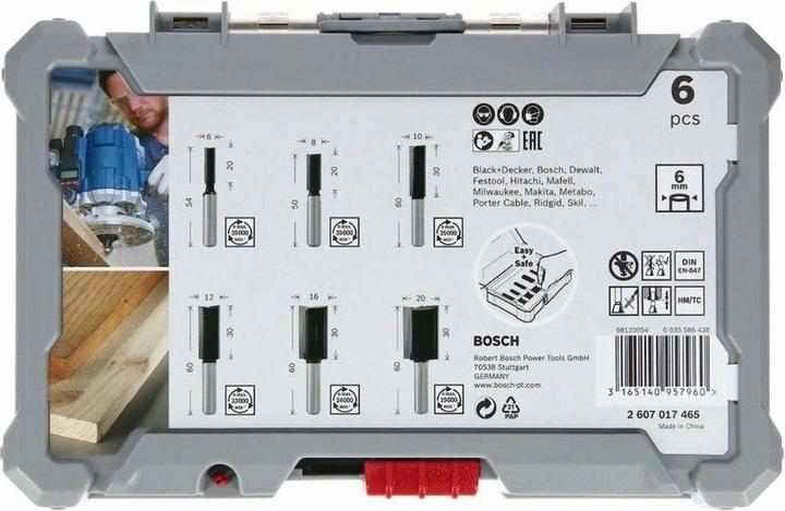 Produktbild Bosch Professional Zubehör 6-teiliges Nutfräser-Set, 6-mm-Schaft für Handfräsen