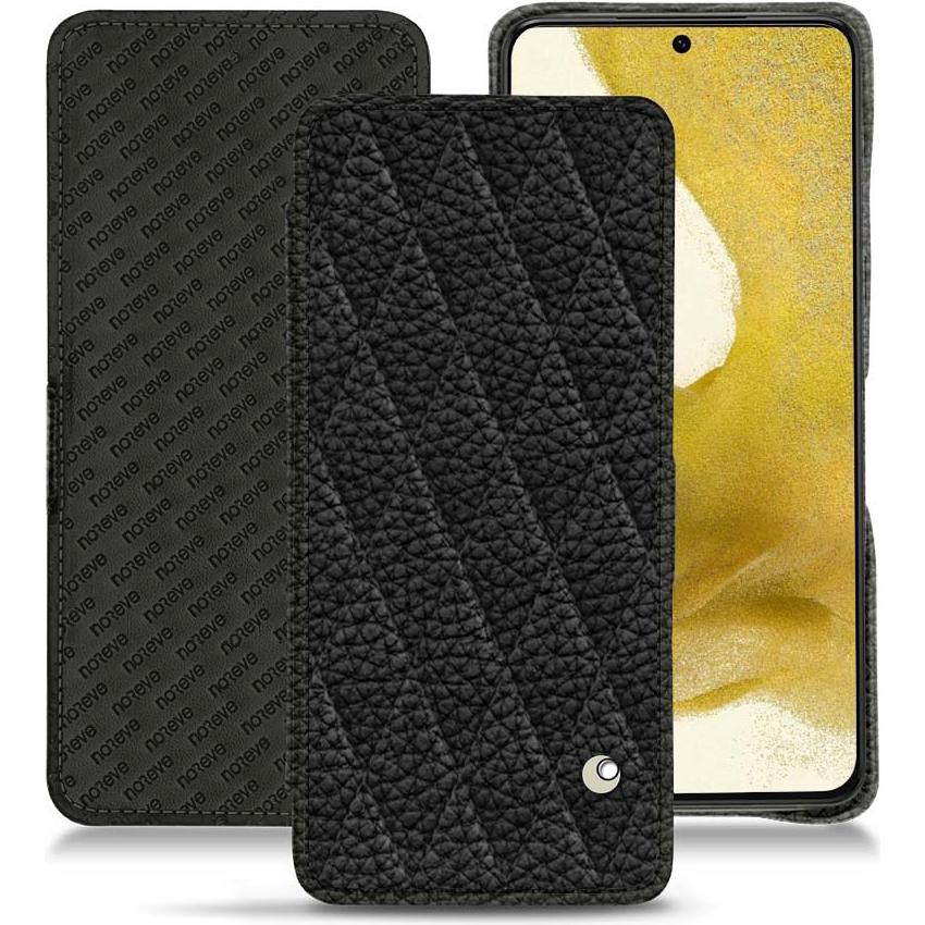 Noreve Lederschutzhülle horizontal (Samsung Galaxy S22), Smartphone Hülle, Schwarz