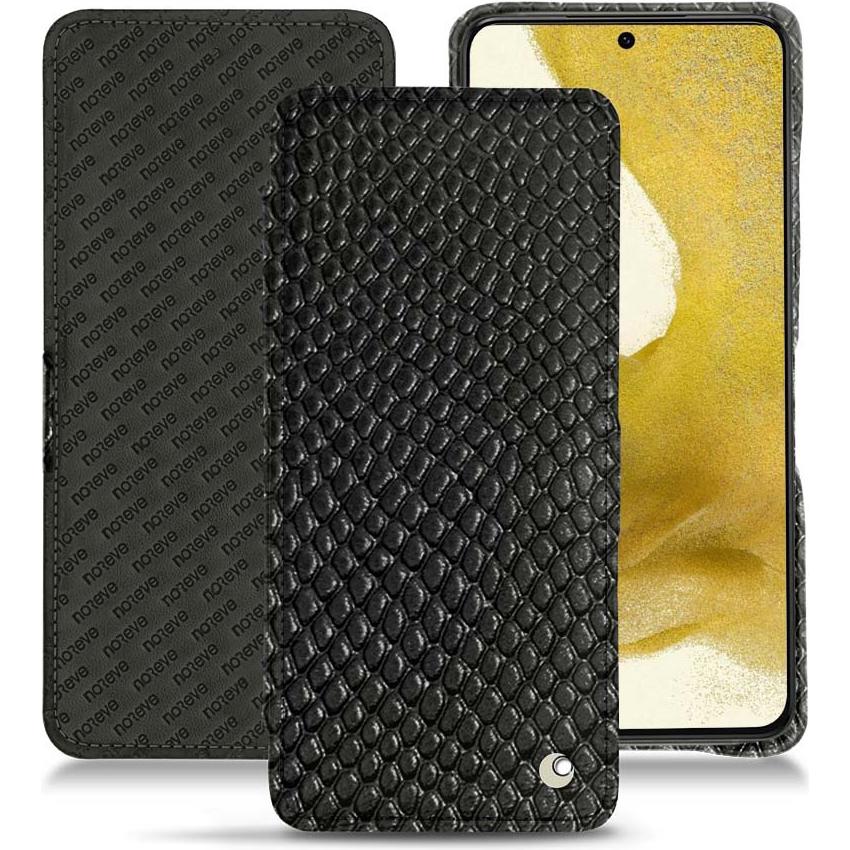 Noreve Lederschutzhülle horizontal (Samsung Galaxy S22), Smartphone Hülle, Schwarz