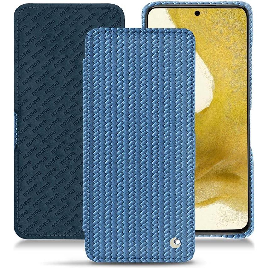 Noreve Lederschutzhülle horizontal (Samsung Galaxy S22), Smartphone Hülle, Blau