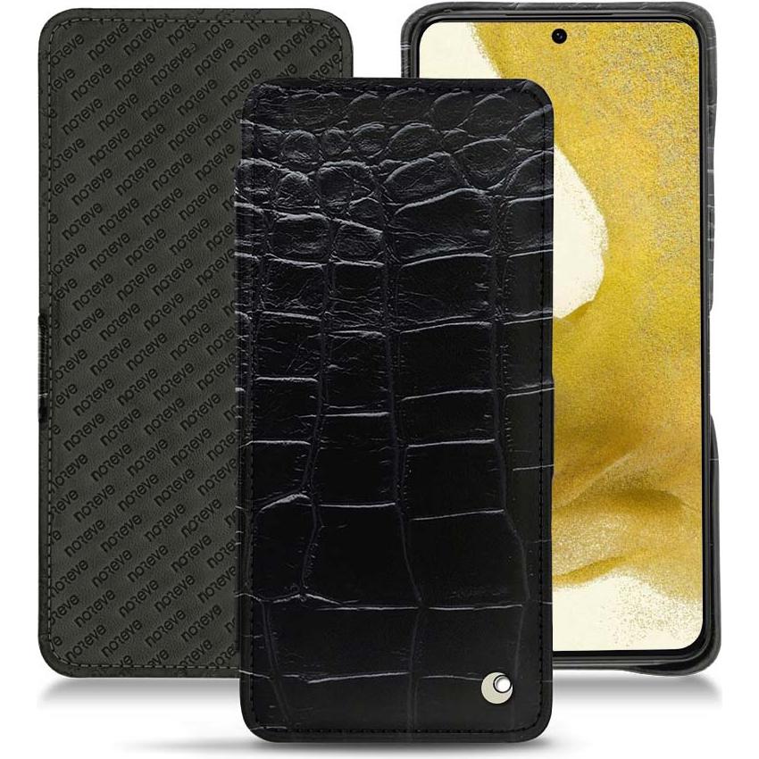 Noreve Lederschutzhülle horizontal (Samsung Galaxy S22), Smartphone Hülle, Schwarz