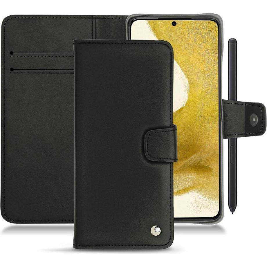 Noreve Lederschutzhülle Wallet (Samsung Galaxy S22), Smartphone Hülle, Schwarz