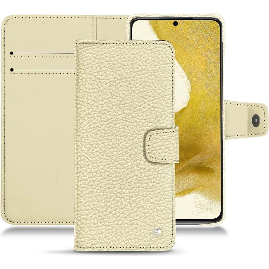 Noreve Lederschutzhülle Wallet (Samsung Galaxy S22), Smartphone Hülle, Weiss