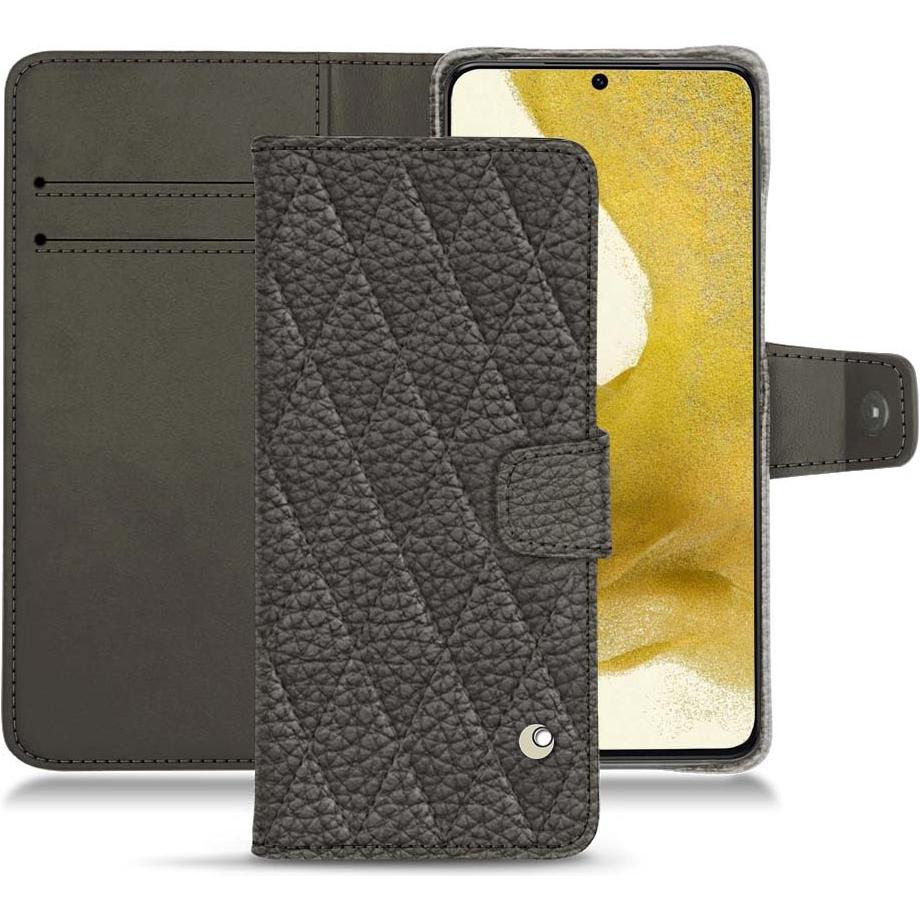 Noreve Lederschutzhülle Wallet (Samsung Galaxy S22), Smartphone Hülle, Grau