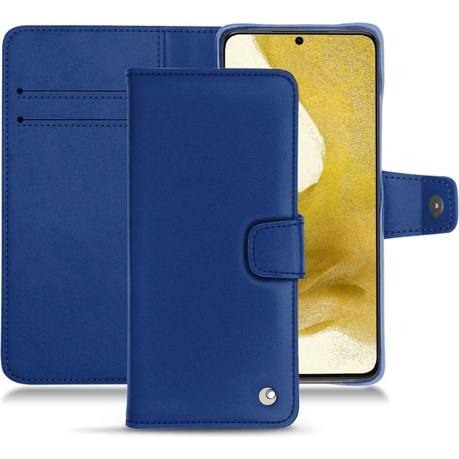 Noreve Lederschutzhülle Wallet (Samsung Galaxy S22), Smartphone Hülle, Blau