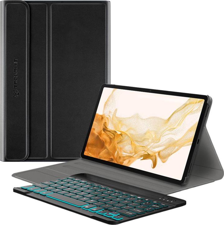 Techsuit - CozyTab Case (with RGB Wireless Magnetic Keyboard) - Samsung Galaxy Tab S8 Plus - Black (Samsung Galaxy Tab S8)
