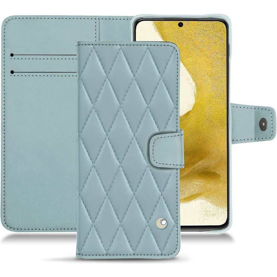 Noreve Lederschutzhülle Wallet (Samsung Galaxy S22), Smartphone Hülle, Blau