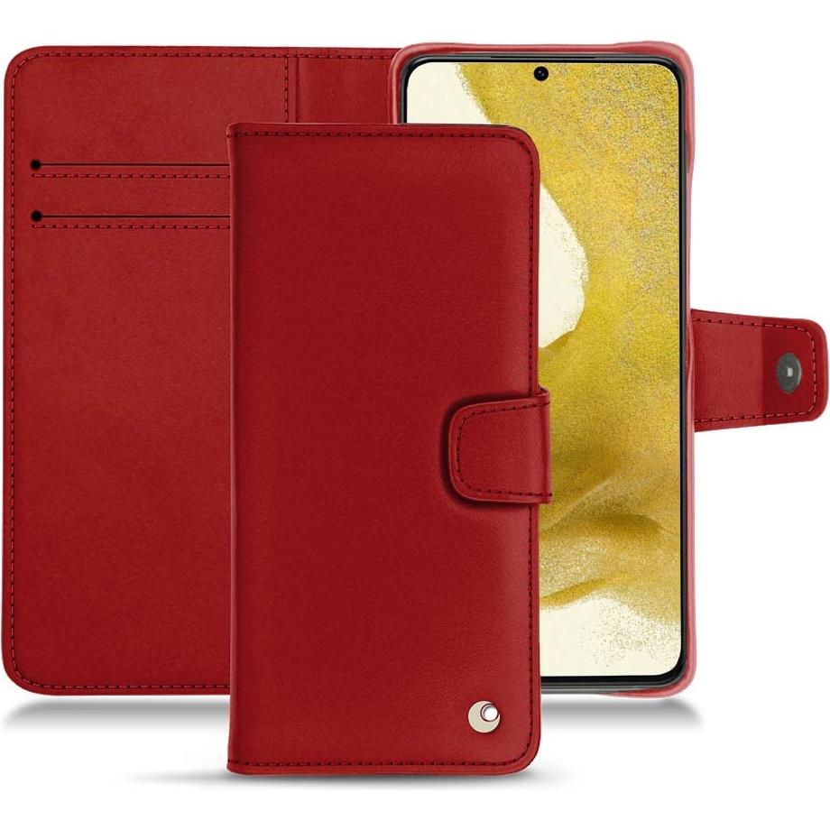 Noreve Lederschutzhülle Wallet (Samsung Galaxy S22), Smartphone Hülle, Rot