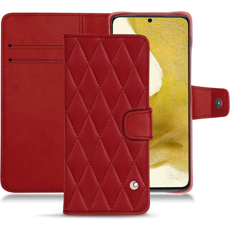 Noreve Lederschutzhülle Wallet (Samsung Galaxy S22), Smartphone Hülle, Rot