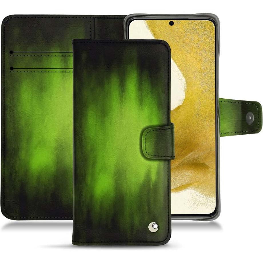 Noreve Lederschutzhülle Wallet (Samsung Galaxy S22+), Smartphone Hülle, Grün