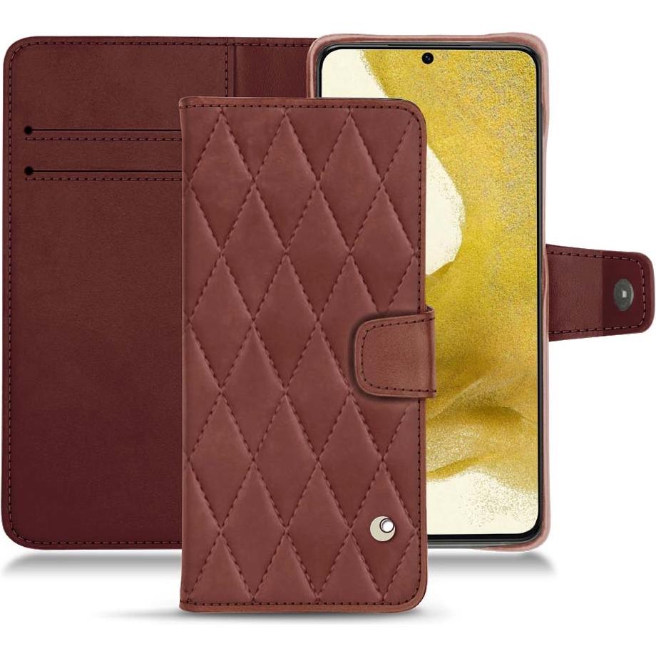 Noreve Lederschutzhülle Wallet (Samsung Galaxy S22), Smartphone Hülle, Rot