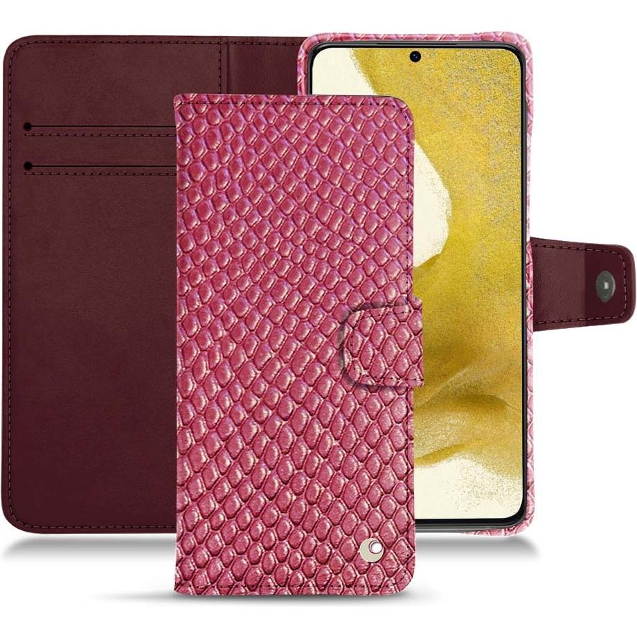 Noreve Lederschutzhülle Wallet (Samsung Galaxy S22), Smartphone Hülle, Rosa