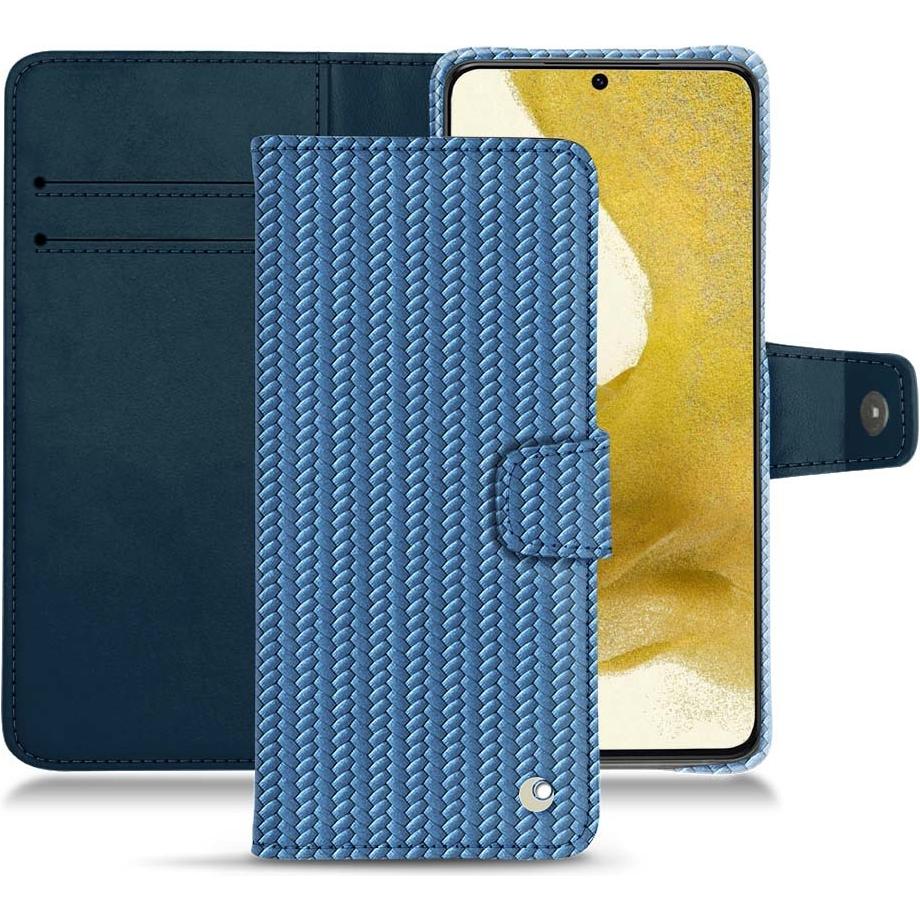 Noreve Lederschutzhülle Wallet (Samsung Galaxy S22+), Smartphone Hülle, Blau