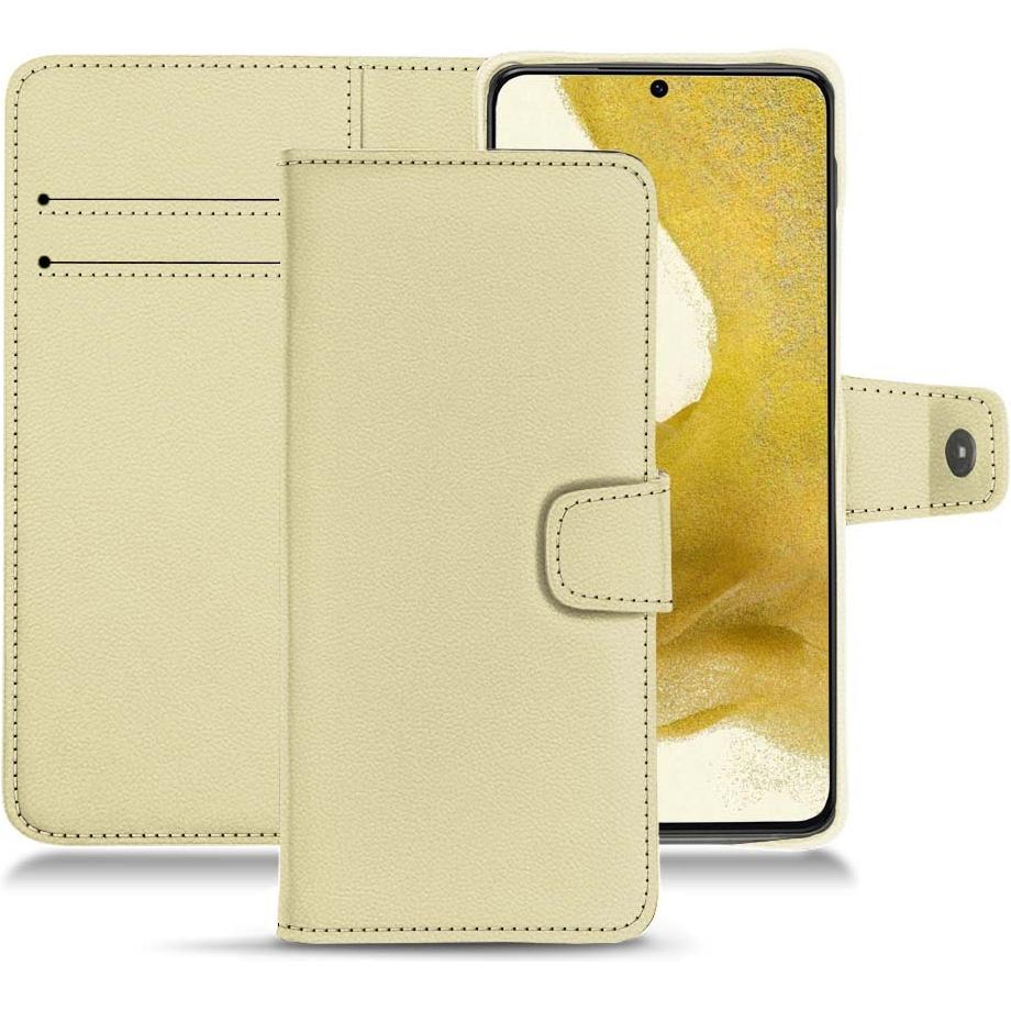 Noreve Lederschutzhülle Wallet (Samsung Galaxy S22+), Smartphone Hülle, Beige