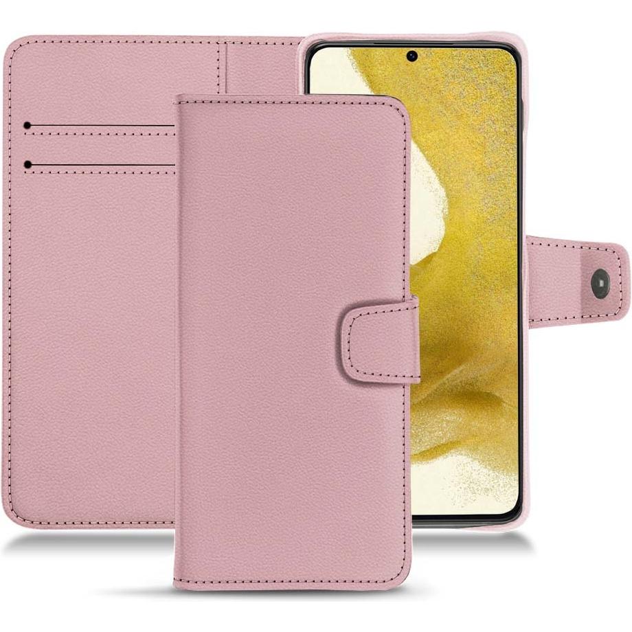 Noreve Lederschutzhülle Wallet (Samsung Galaxy S22), Smartphone Hülle, Rosa