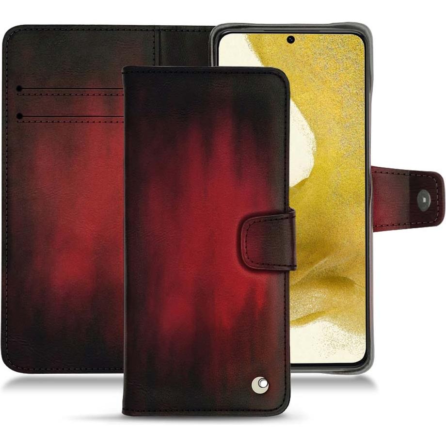 Noreve Lederschutzhülle Wallet (Samsung Galaxy S22+), Smartphone Hülle, Rot