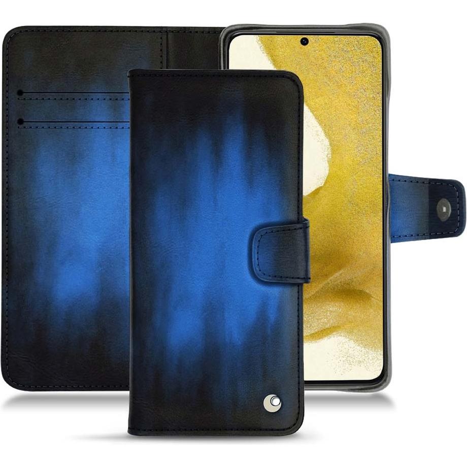 Noreve Lederschutzhülle Wallet (Samsung Galaxy S22+), Smartphone Hülle, Blau