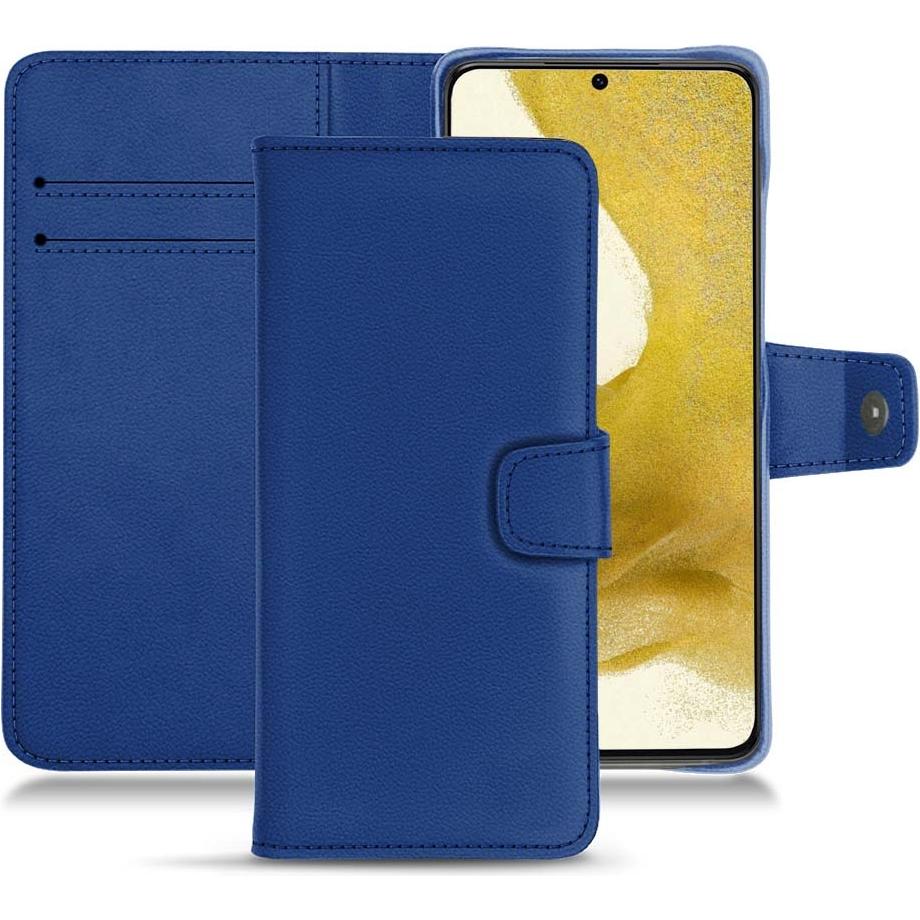 Noreve Lederschutzhülle Wallet (Samsung Galaxy S22), Smartphone Hülle, Blau