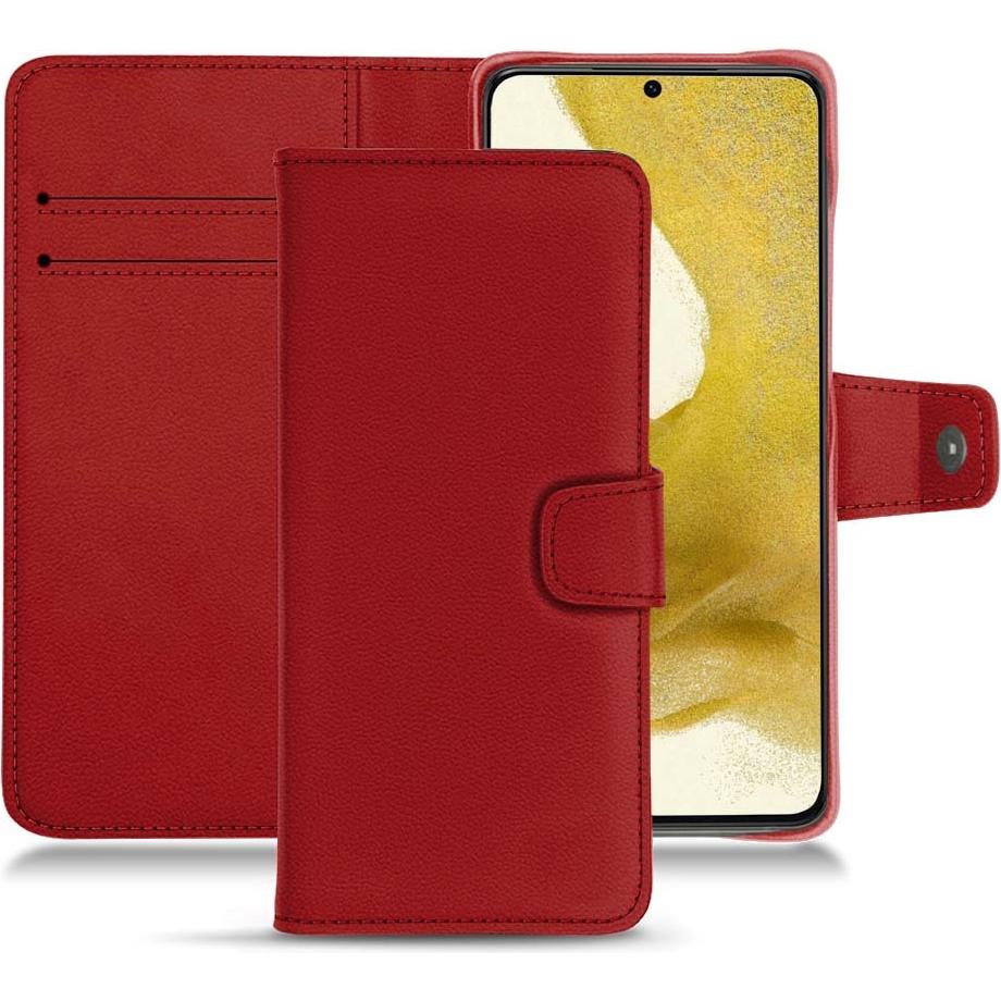 Noreve Lederschutzhülle Wallet (Samsung Galaxy S22), Smartphone Hülle, Rot