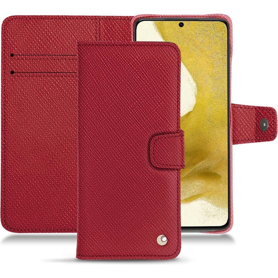 Noreve Lederschutzhülle Wallet (Samsung Galaxy S22+), Smartphone Hülle, Rot