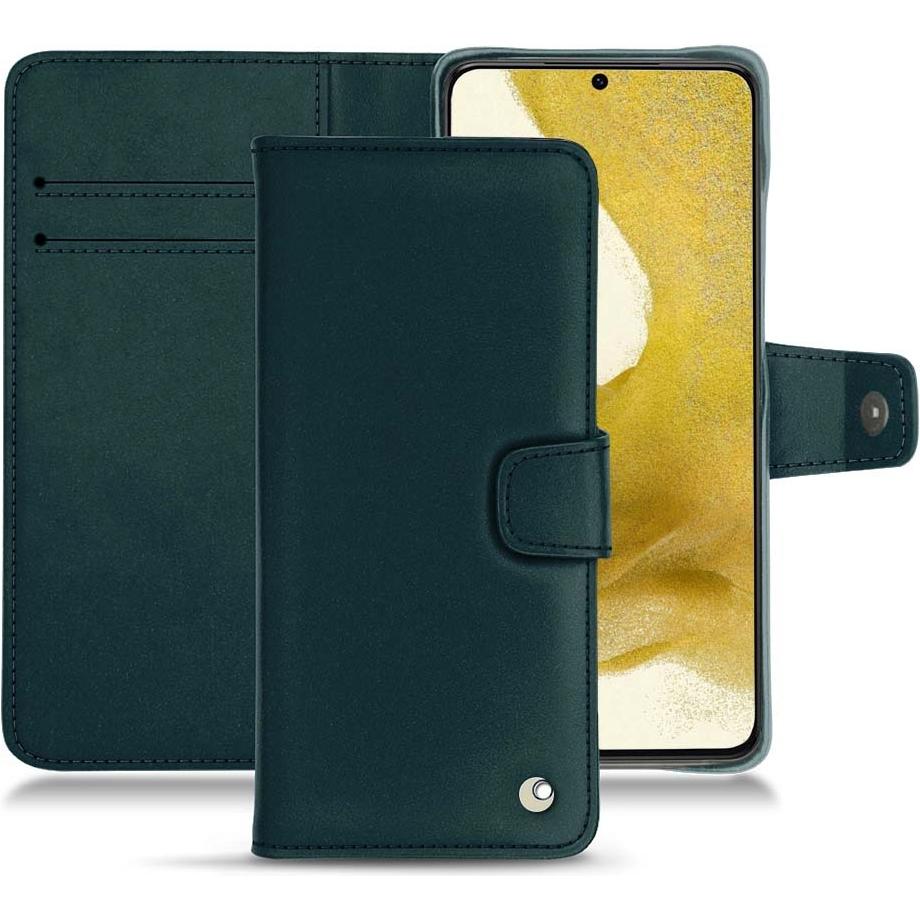 Noreve Lederschutzhülle Wallet (Samsung Galaxy S22), Smartphone Hülle, Blau