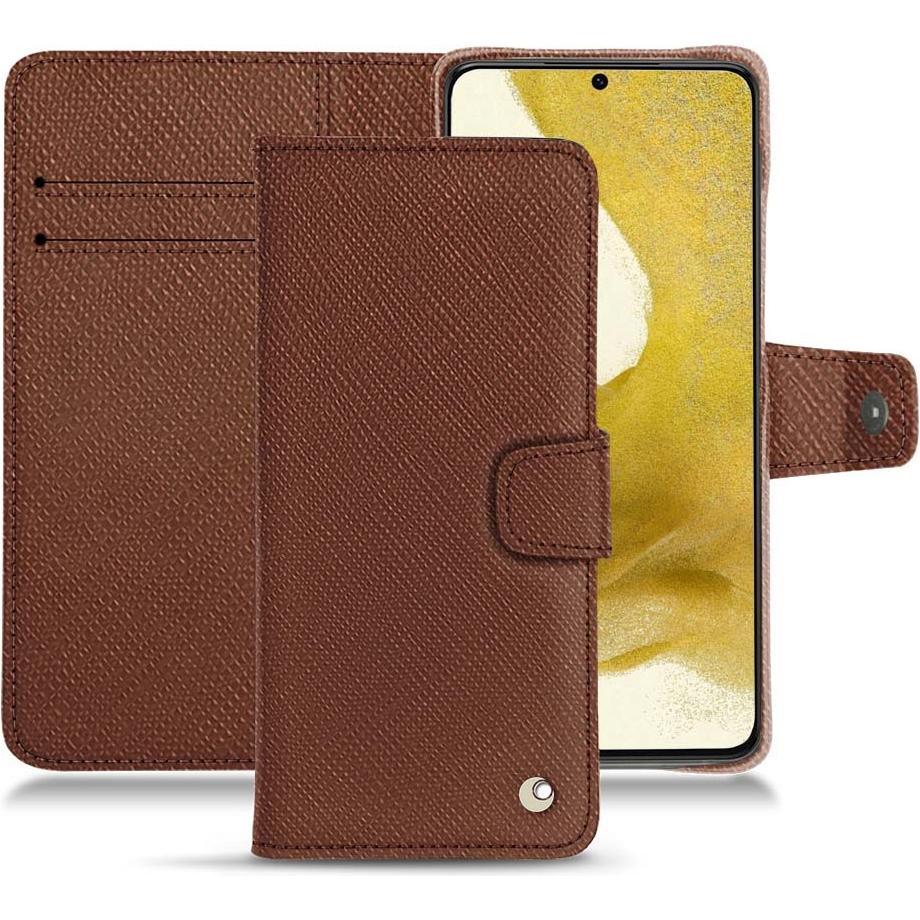 Noreve Lederschutzhülle Wallet (Samsung Galaxy S22+), Smartphone Hülle, Braun