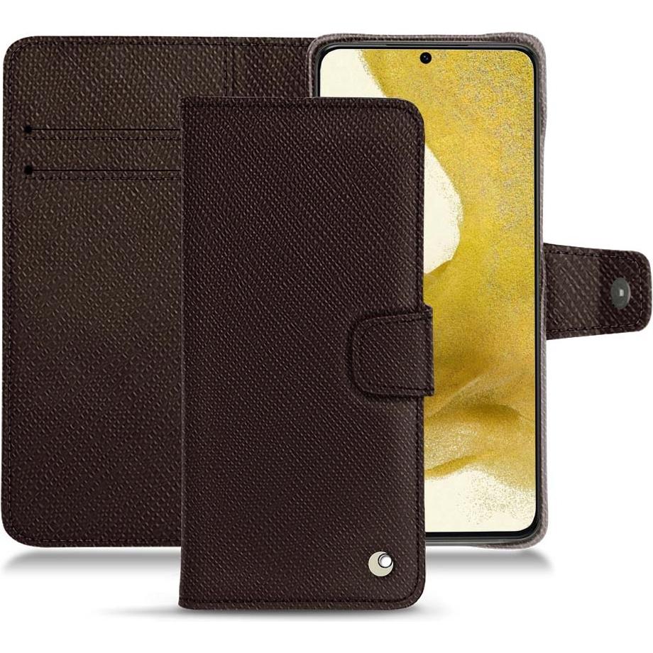 Noreve Lederschutzhülle Wallet (Samsung Galaxy S22+), Smartphone Hülle, Braun