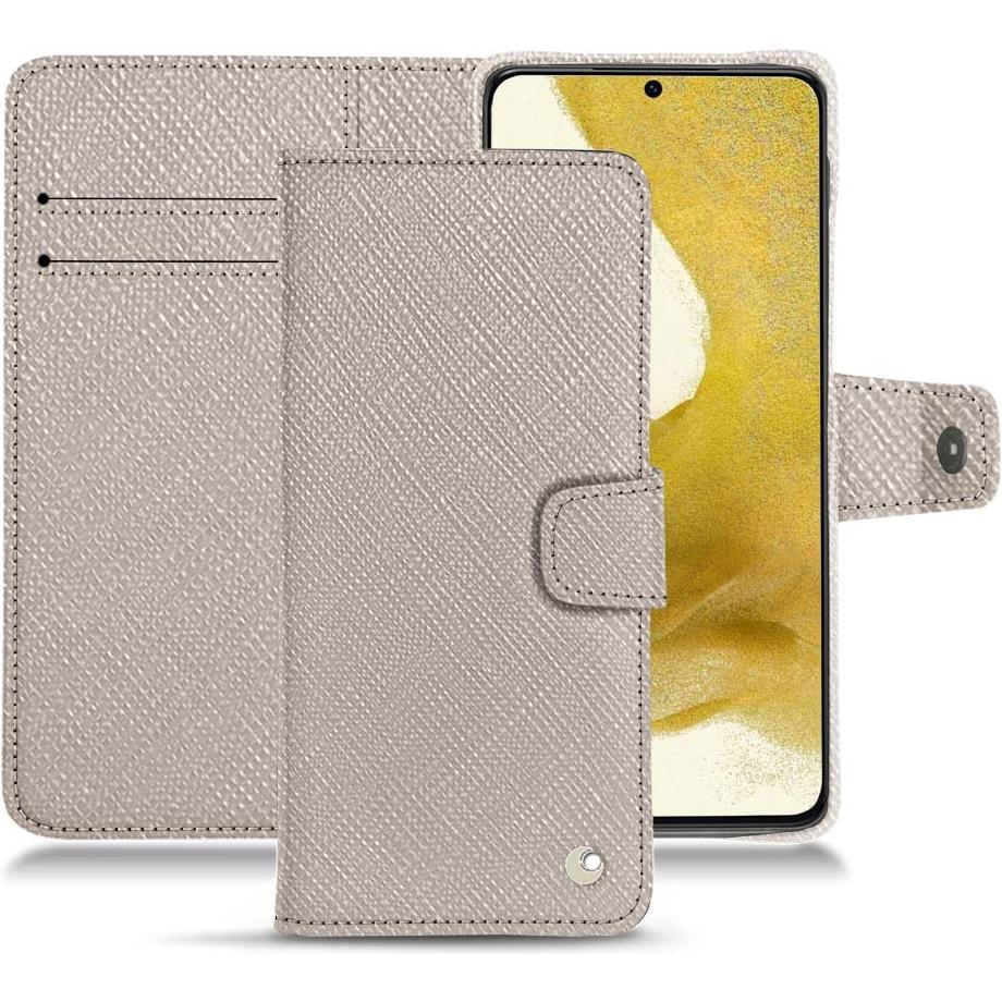 Noreve Lederschutzhülle Wallet (Samsung Galaxy S22), Smartphone Hülle, Beige