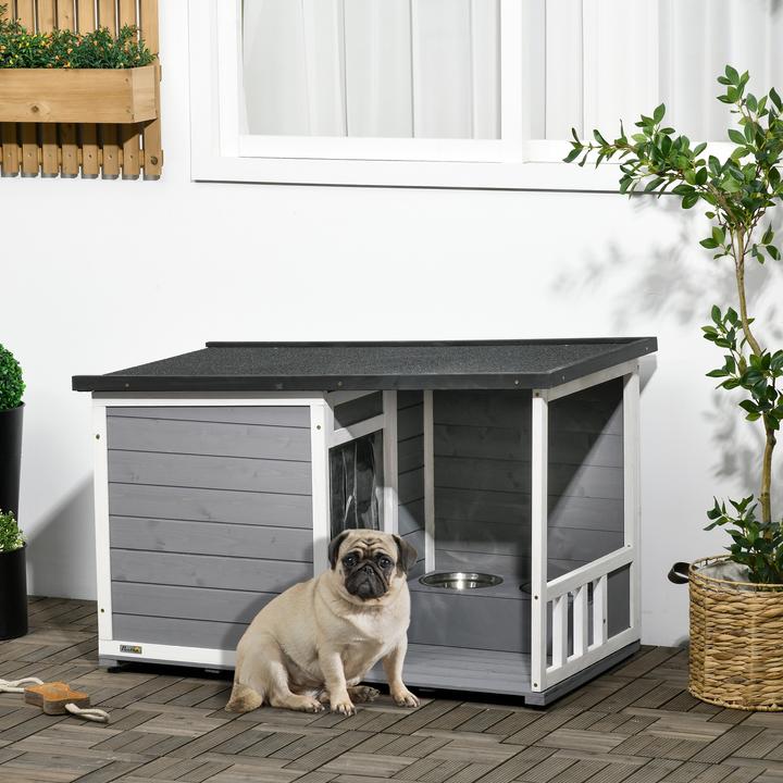 Image du produit PawHut Niche pour chiens avec gamelles (Niche pour chien)