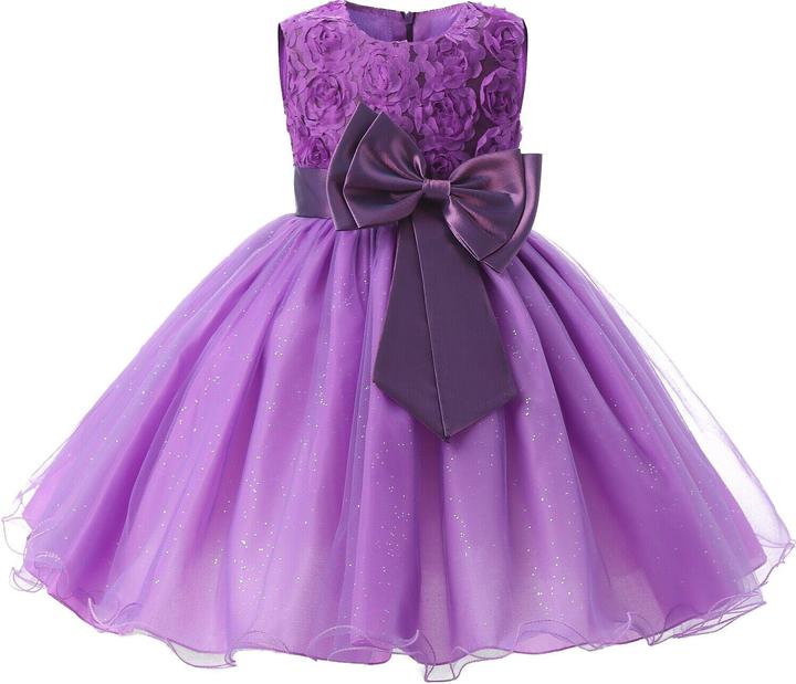 Image du produit JTI Robe de soirée avec noeud et fleurs - Lila (130)